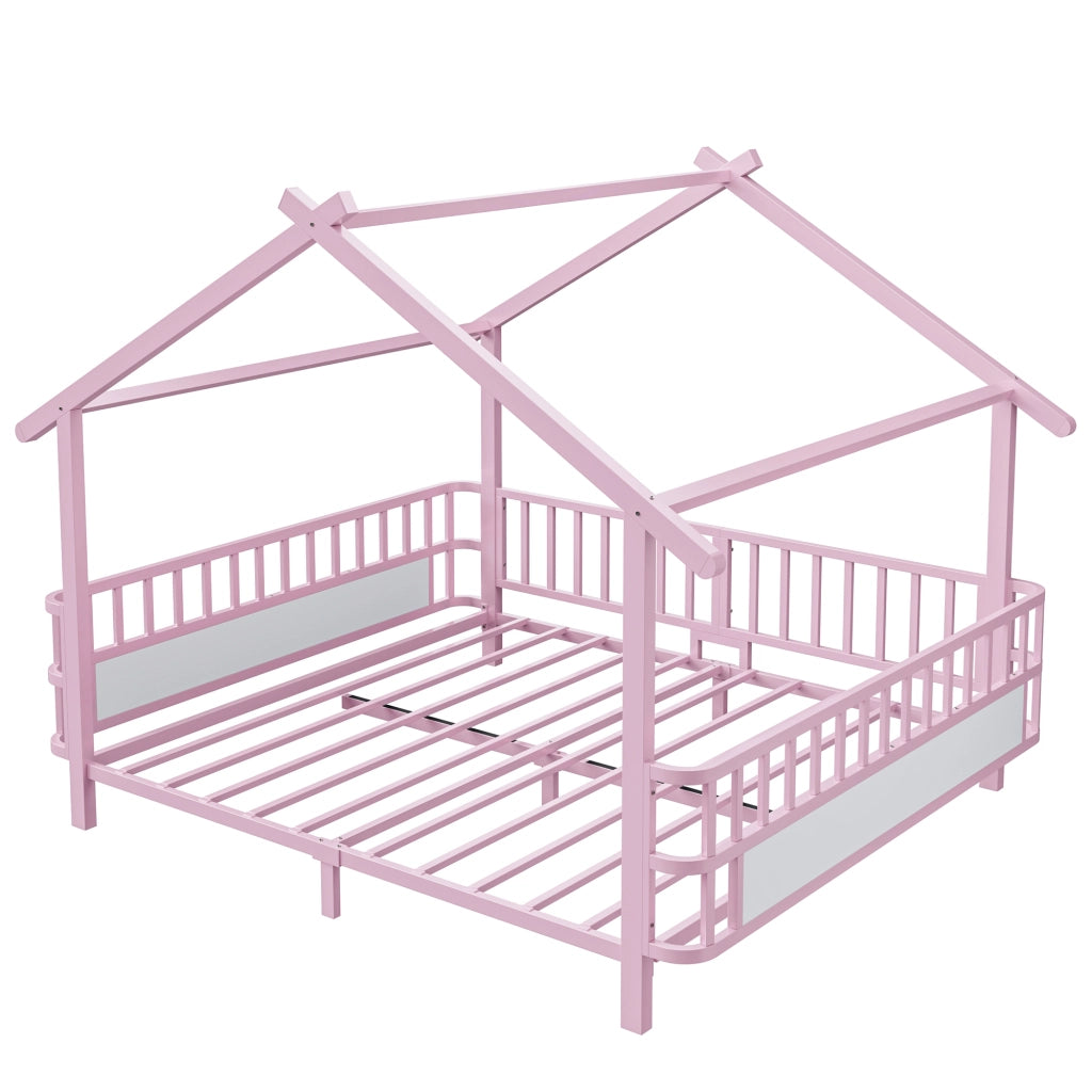 letto per bambini in metallo rosa 140 x 200 cm