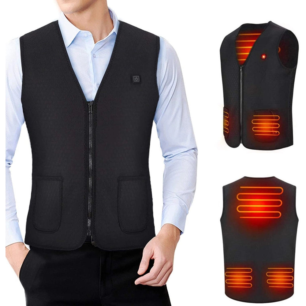 Trade Shop - Gilet Giubotto Riscaldante Usb Riscaldato Giacca Termica Unisex Riscaldamento -    M