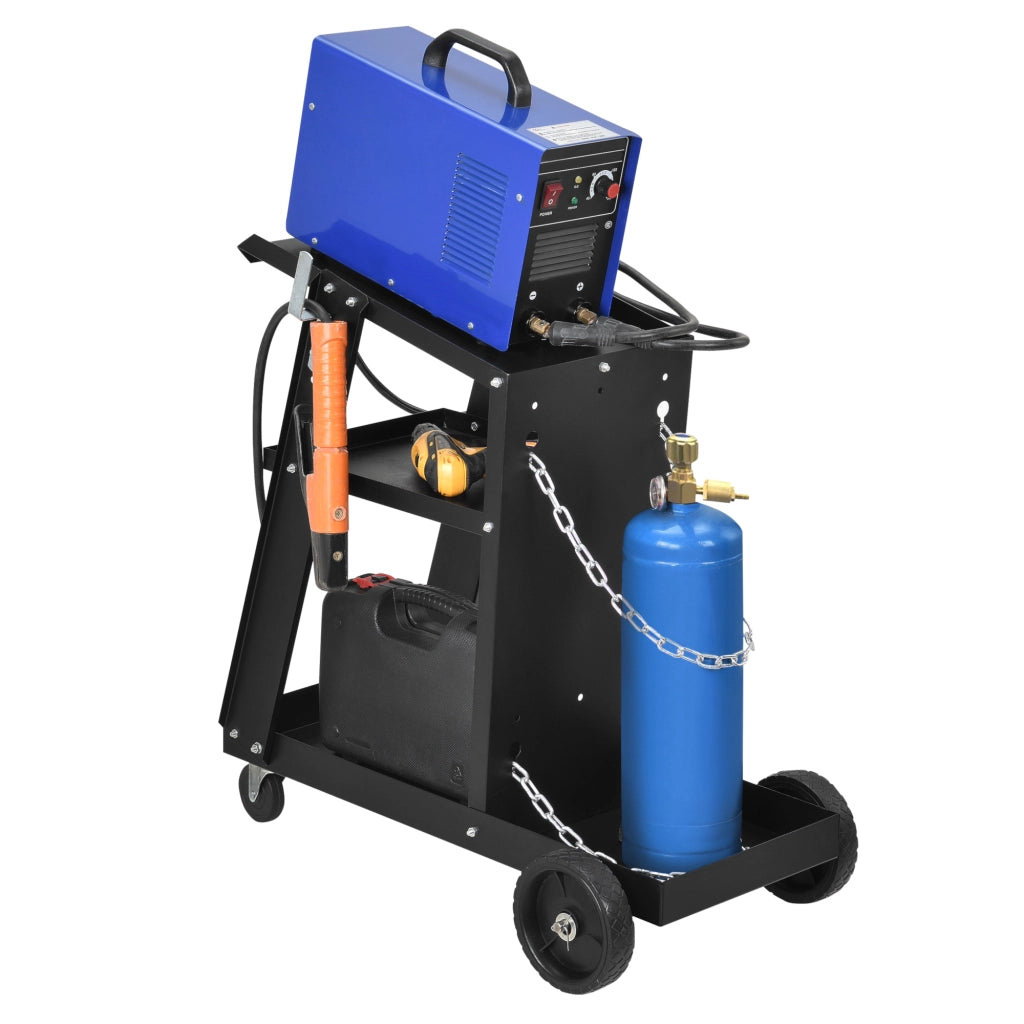 Carrello Porta Saldatrice con 3 Ripiani e Portabombola in Acciaio pro.tec.