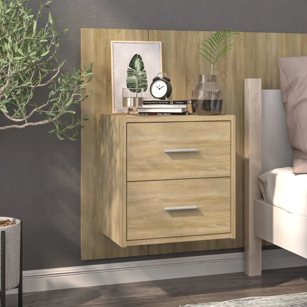Comodini a Muro 2 pz Rovere Sonoma 810996
