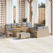 Set Divano da Giardino con cuscino 13 pcs Beige polyrattan 3362577