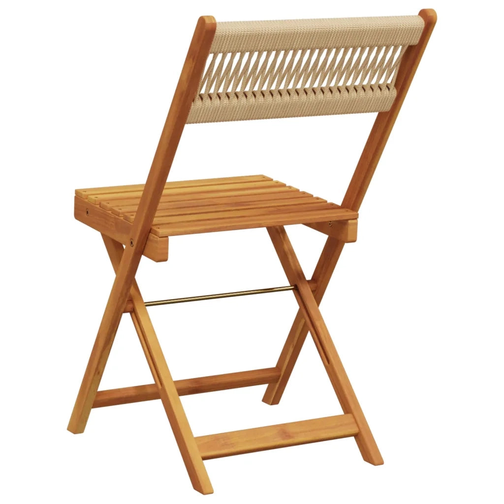 Sedie da Giardino Pieghevoli 4 pz | Sedie da Esterno Beige Legno Massello di Acacia
