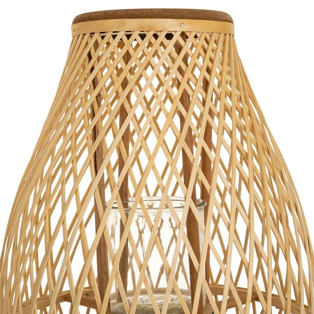 Lanterna portacandele in bambù marrone d37x48/82h