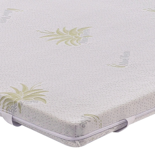 Topper Singolo 90x190 in memory foam 7 cm con rivestimento in aloe vera sfoderabile