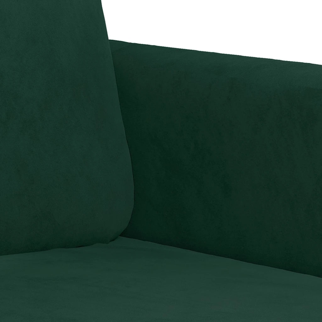 Set di Divani 3 pz Verde Scuro in Velluto