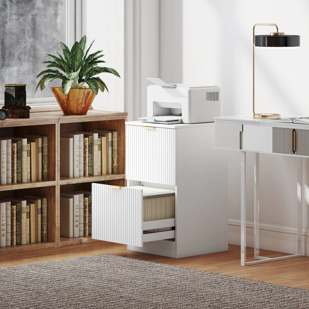 Scrivania con cassettiera ¨C zephmum ¨C bianco 40x40x71 cm