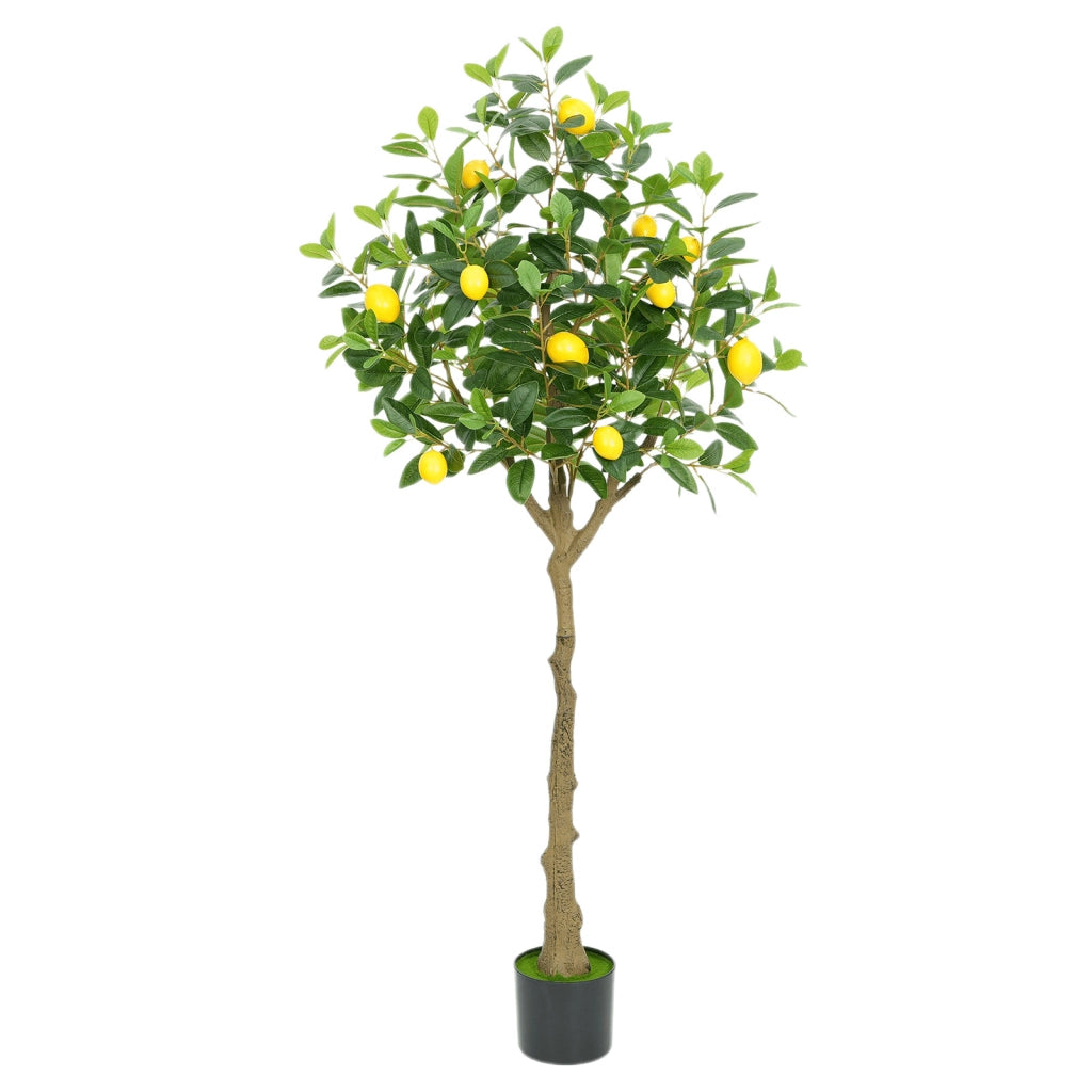 Albero di Limoni Artificiale 150 cm Grande Pianta con Limoni per Interno ed Esterno