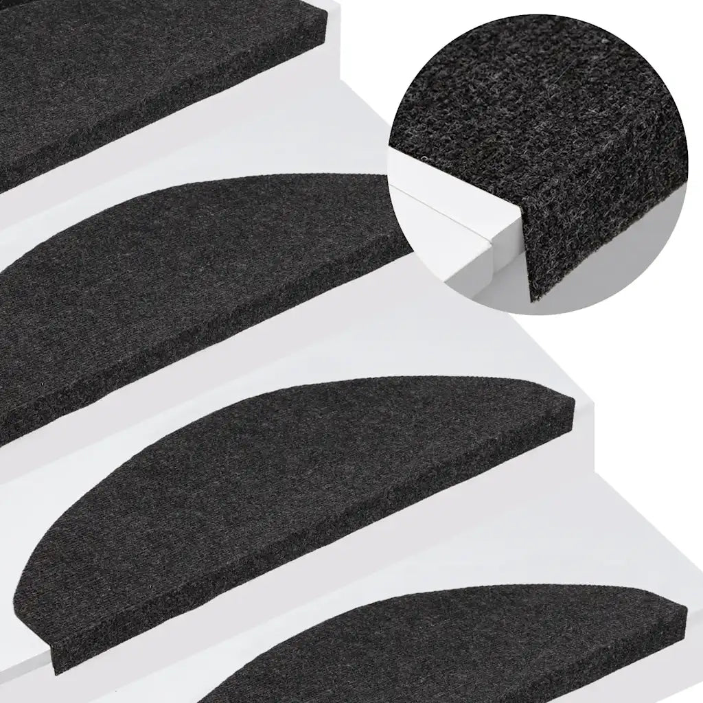Tappetini Autoadesivi per Scale 30 pz | Gradini per Scale Neri 65x22,5x3,5 cm