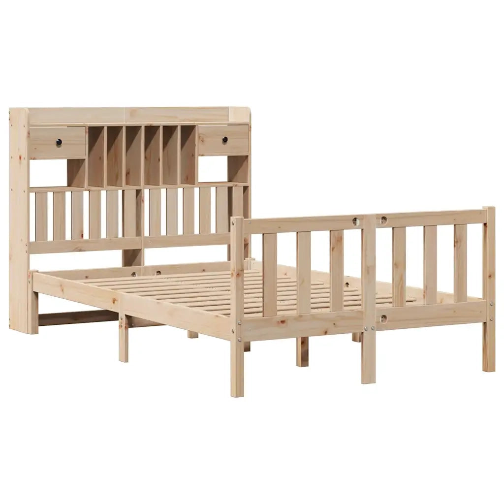 Letto Libreria senza Materasso 135x190 cm in Legno di Pino 3321733