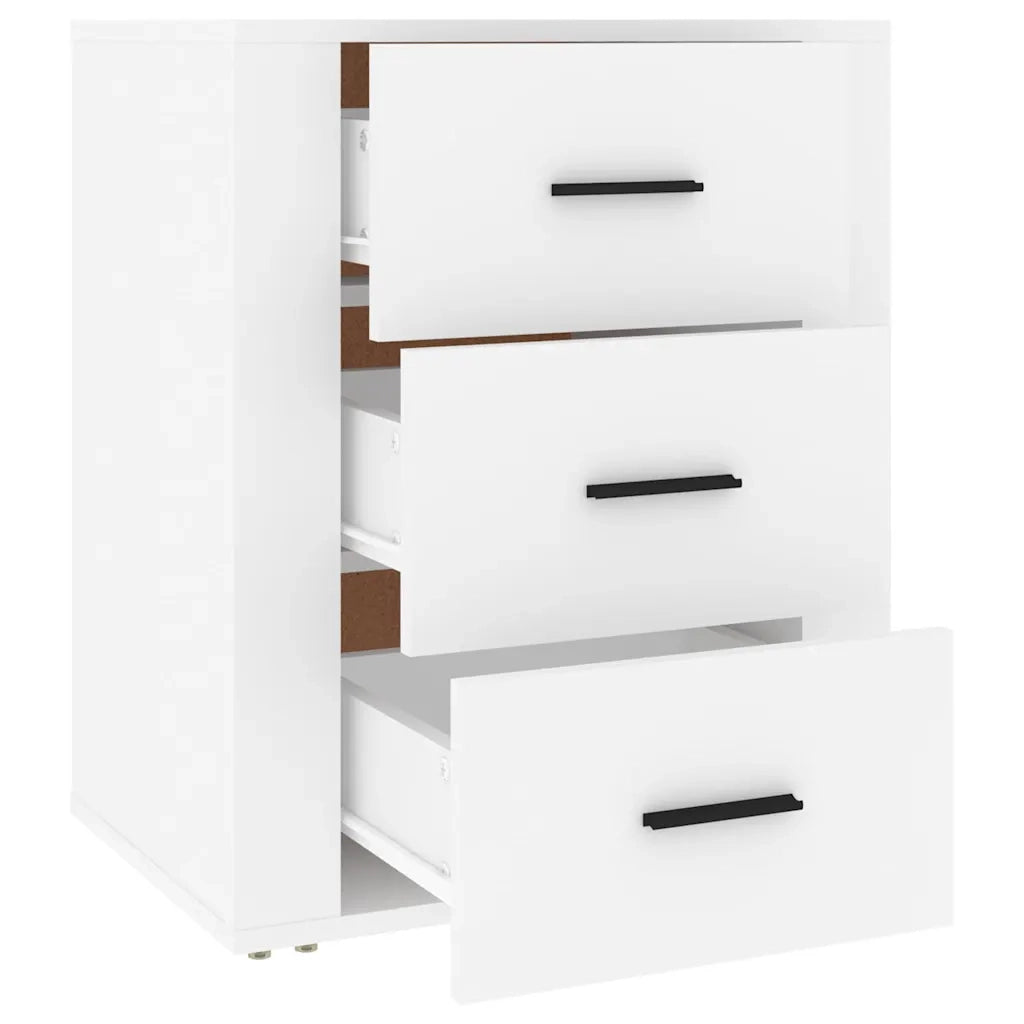 Comodino-Tavolino da notte Bianco 50x36x60 cm in Legno Ingegnerizzato 302565