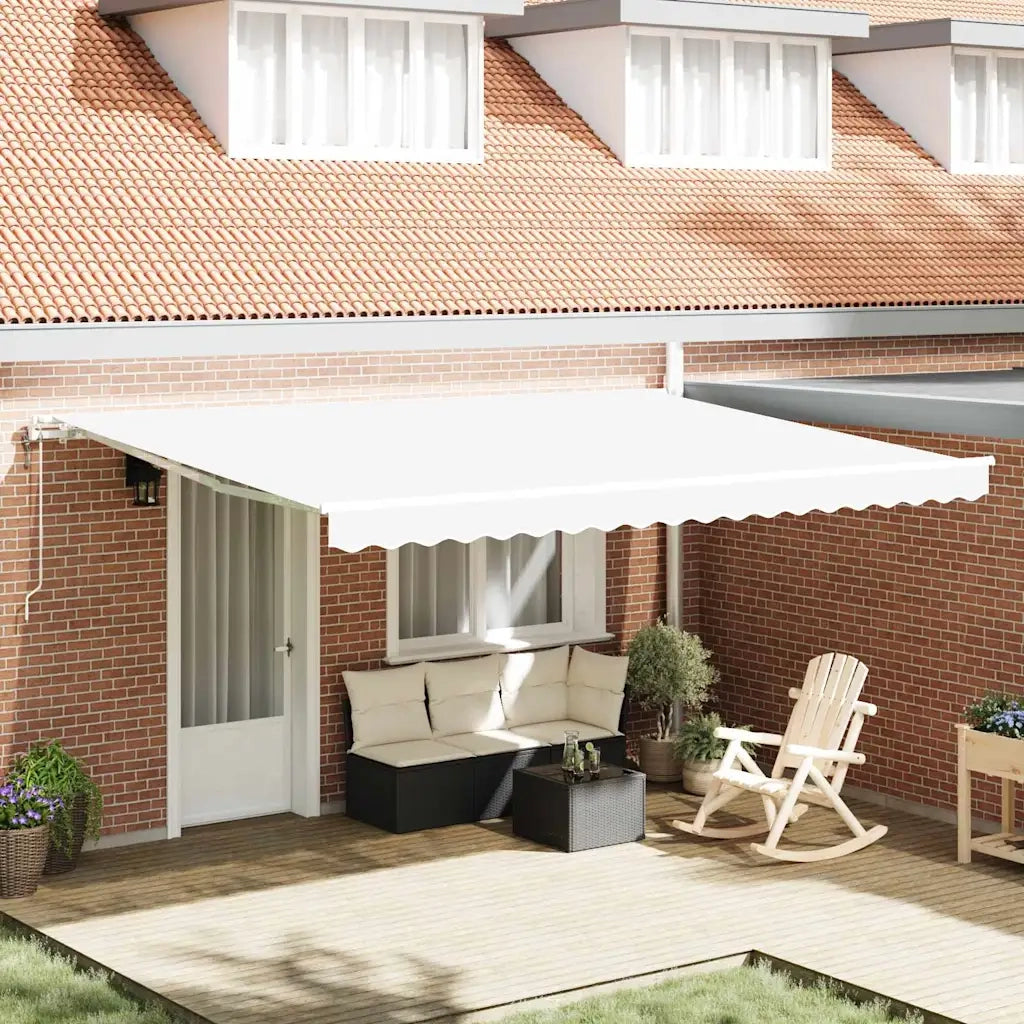 Tettuccio Elettrico Retrattile Bianco 450 × 350 cm 3331139