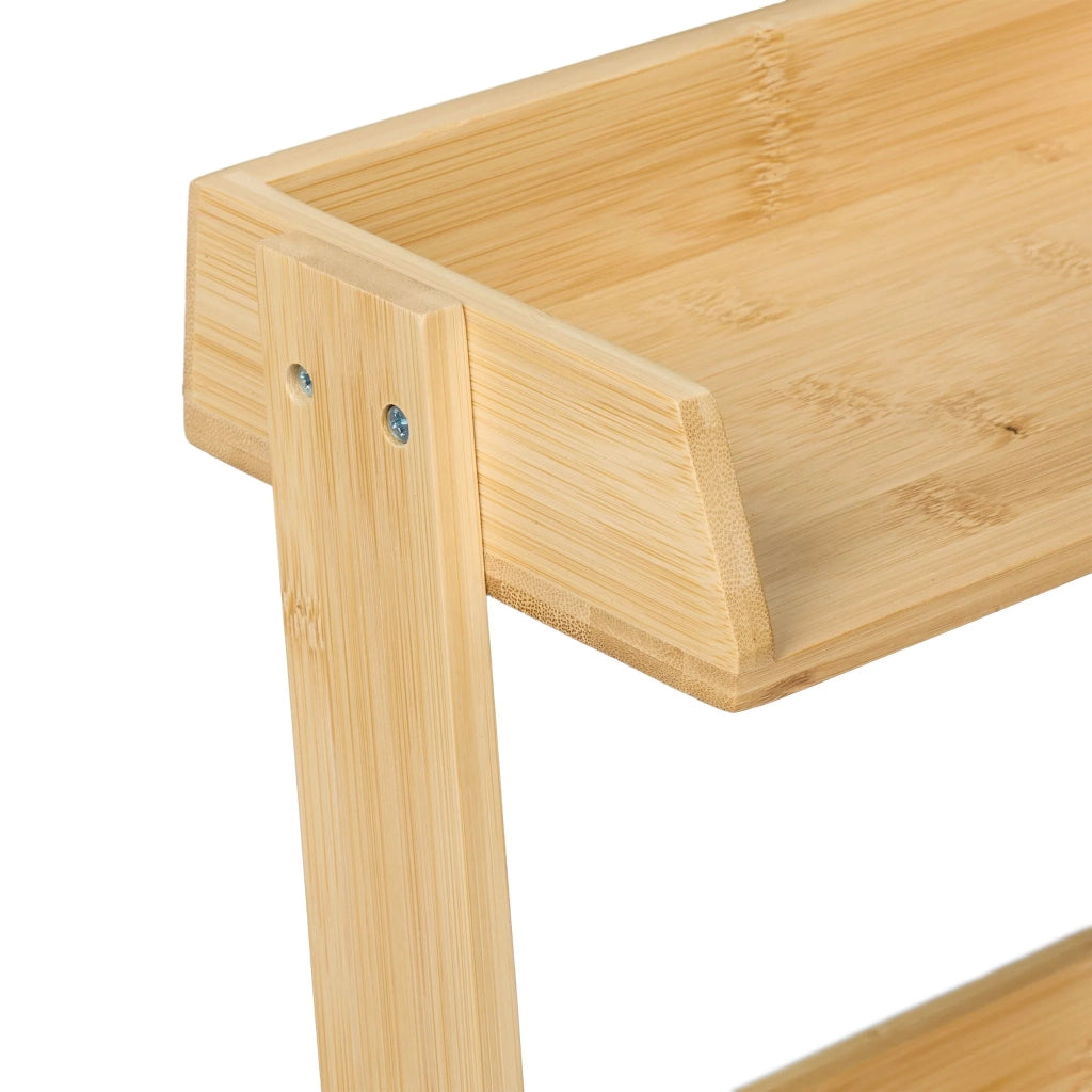 Scaffale portaoggetti da cucina 2 livelli accesso facile ottimizzazione dello spazio arredamento moderno in bambù naturale 13_0015090