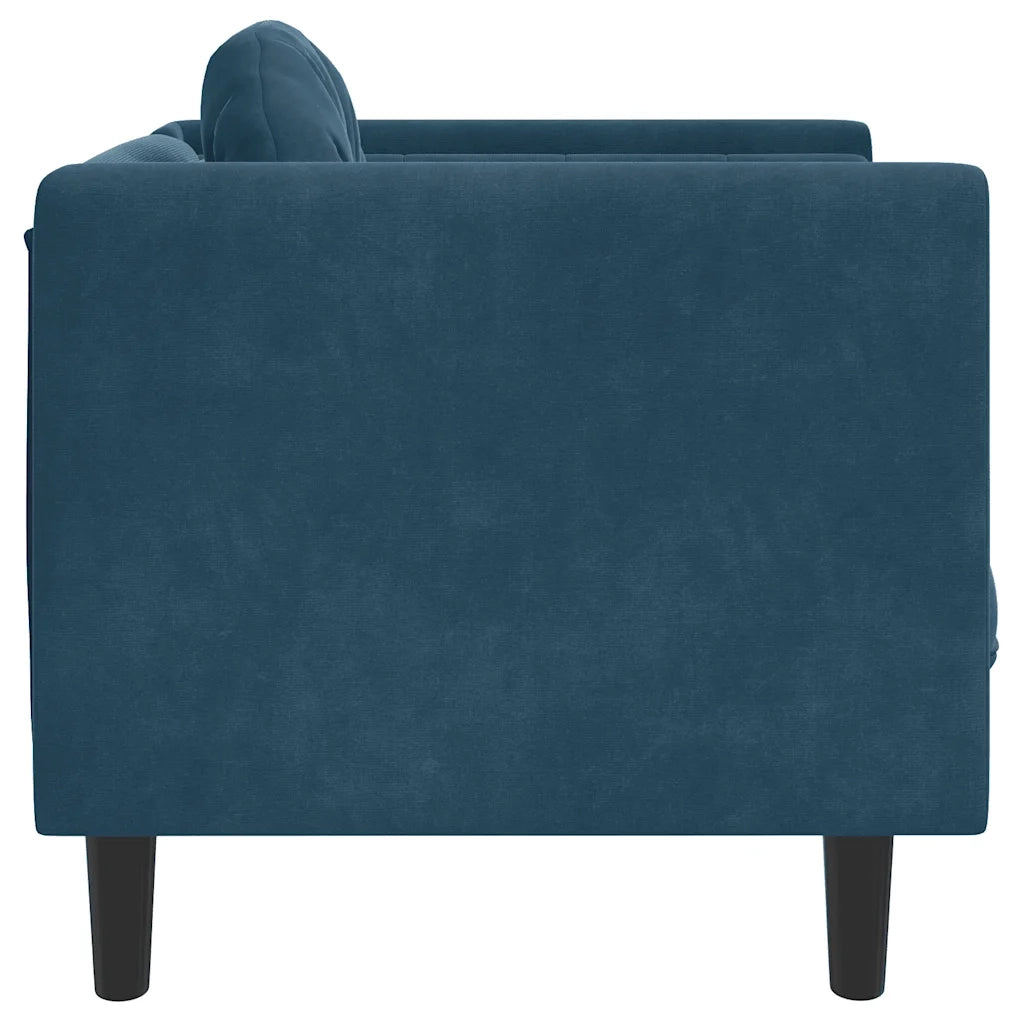 Poltrona con Cuscino Blu in Velluto 372630