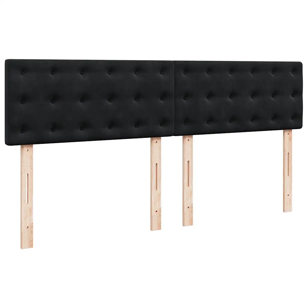 Giroletto a Molle con Materasso Nero 200x200 cm in Velluto