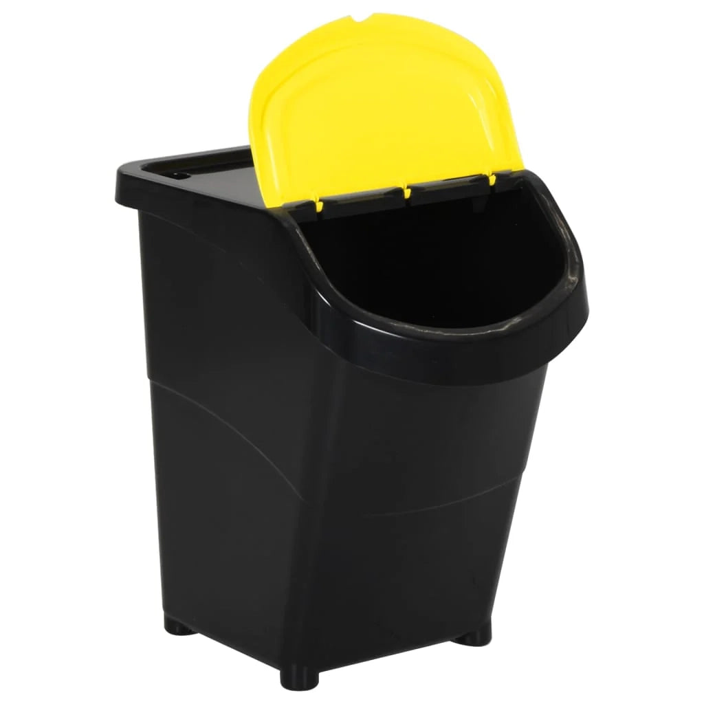 Contenitori impilabili con coperchio 3 pezzi PP 120 litri nero 02_0006089