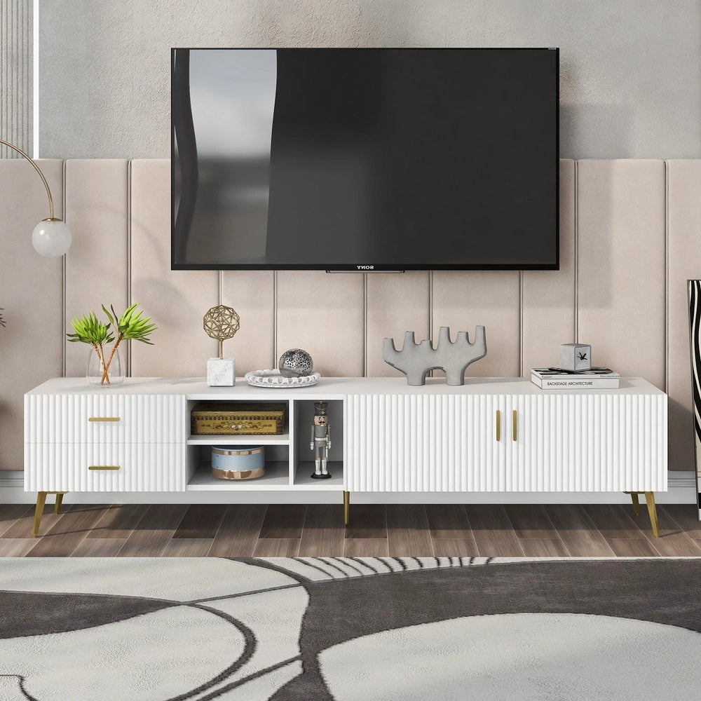 Mobile TV Lowboard ¨C Xylo ¨C Bianco, Console Multimediale per TV fino a 75 Pollici