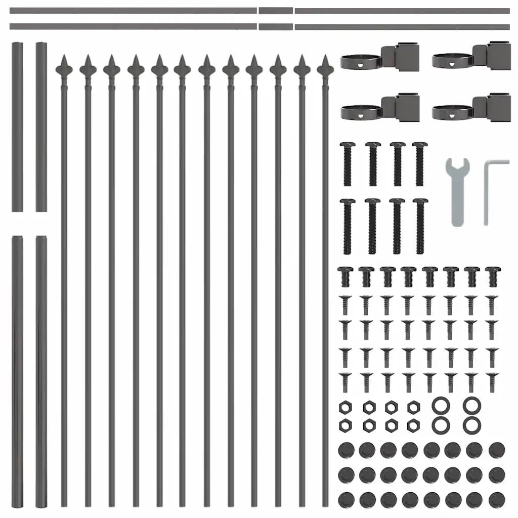 Recinzione per Giardino 6 pcs Grigio 10,2 x 1,2 m 3334111