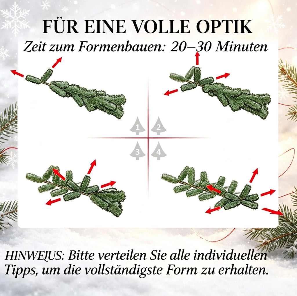 Albero di Natale artificiale Nordmann 210 cm con circa 865 rami in PVC verde, struttura metallica stabile