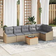 Set Divano da Giardino con cuscino 7 pcs Beige polyrattan 3347840