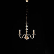 Lampadario Classico Ruben Metallo Oro E Cristallo 3 Luci E14