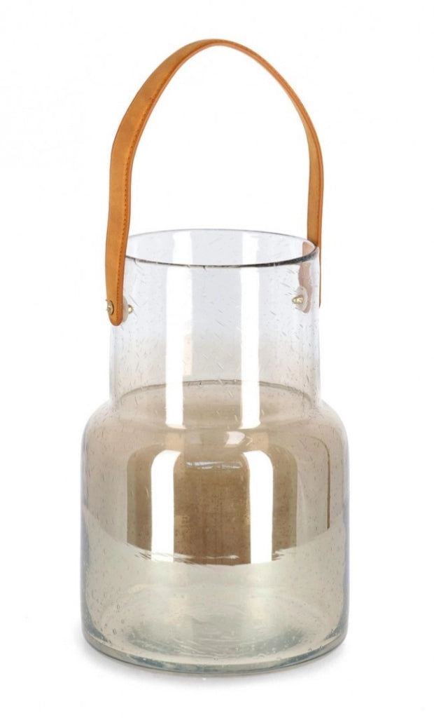 Vaso in Vetro Beige Moderno da Interno H27,5 cm - HYE-JIN