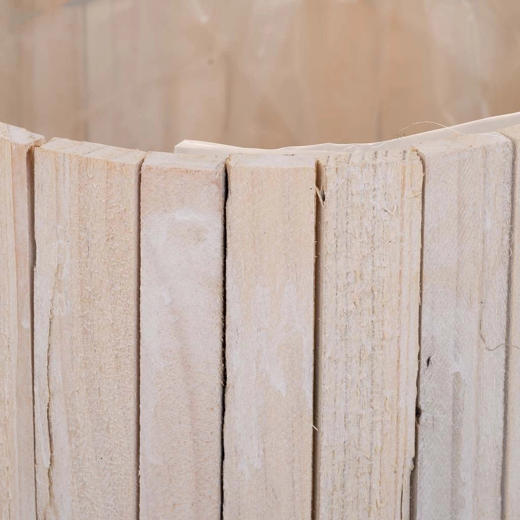 Set di 2 cestini rotondi in legno marrone
