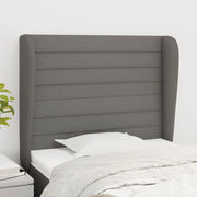 Testiera ad Orecchio-Testata con Orecchie Grigio Scuro 93x23x118/128 cm in Tessuto 834241