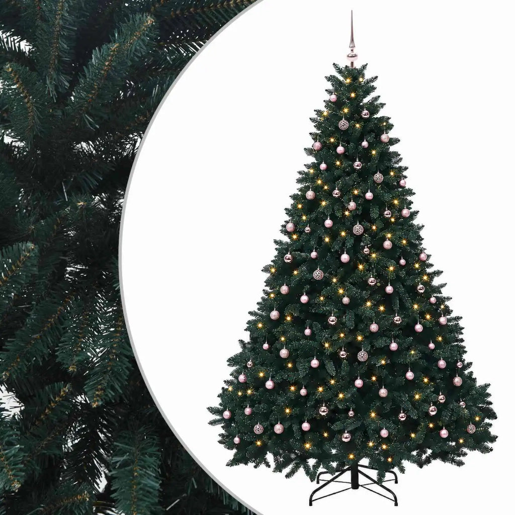 Albero di Natale artificiale verde scuro con palline 300 cm 3467366