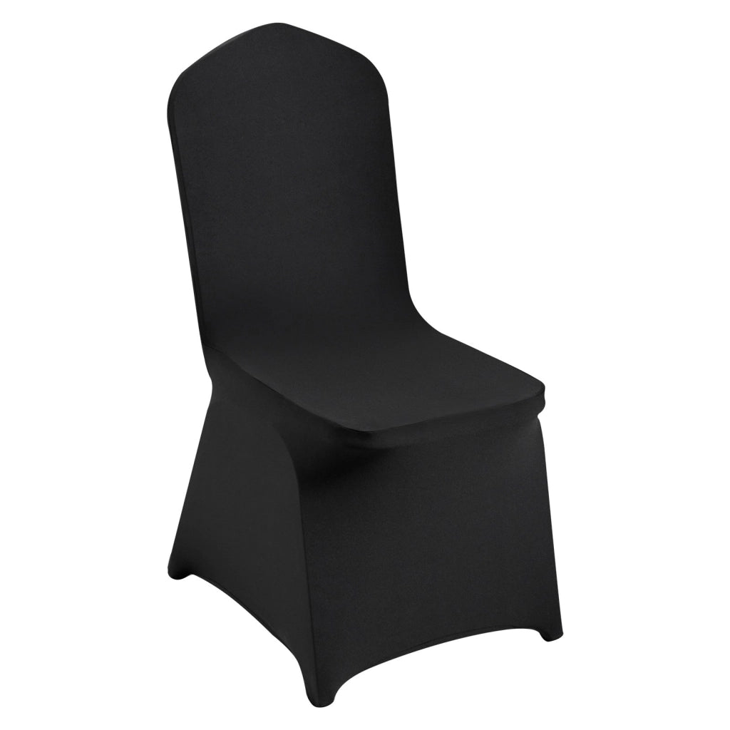 Set 50 Pezzi Coprisedie Elasticizzati in Spandex Nero Fodere Protettive Lavabili Universali per Sedie Pieghevoli Feste Banchetti