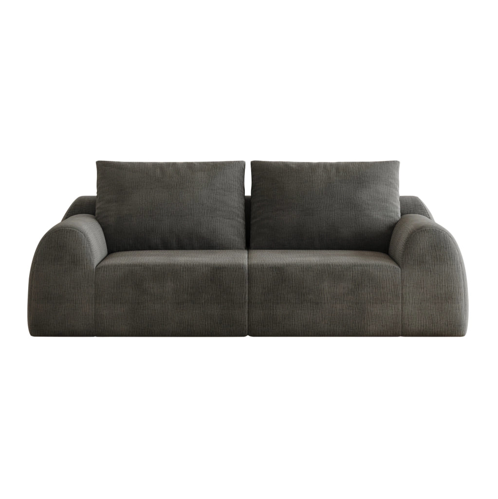 Divano Loveseat 190 cm in tessuto Chenille grigio scuro, senza montaggio richiesto