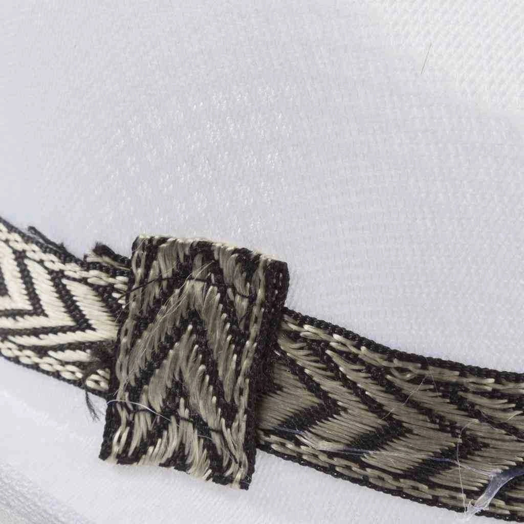 Cappello fedora bianco con nastro 58