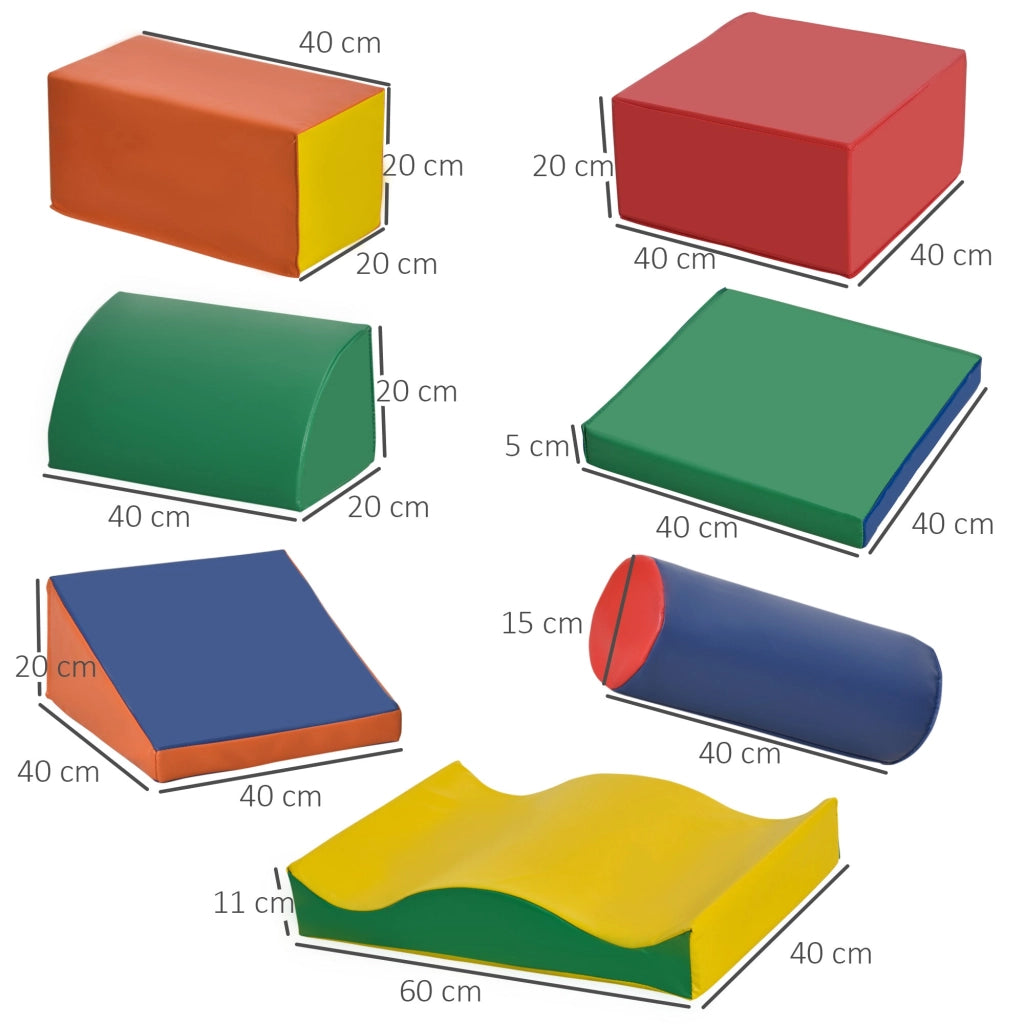 Set 7 Blocchi Costruzioni Morbide per Bambini Multicolore