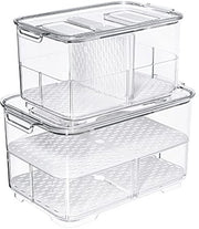 Contenitori per Verdure e Frutta Stacking per Frigorifero - Set da 2