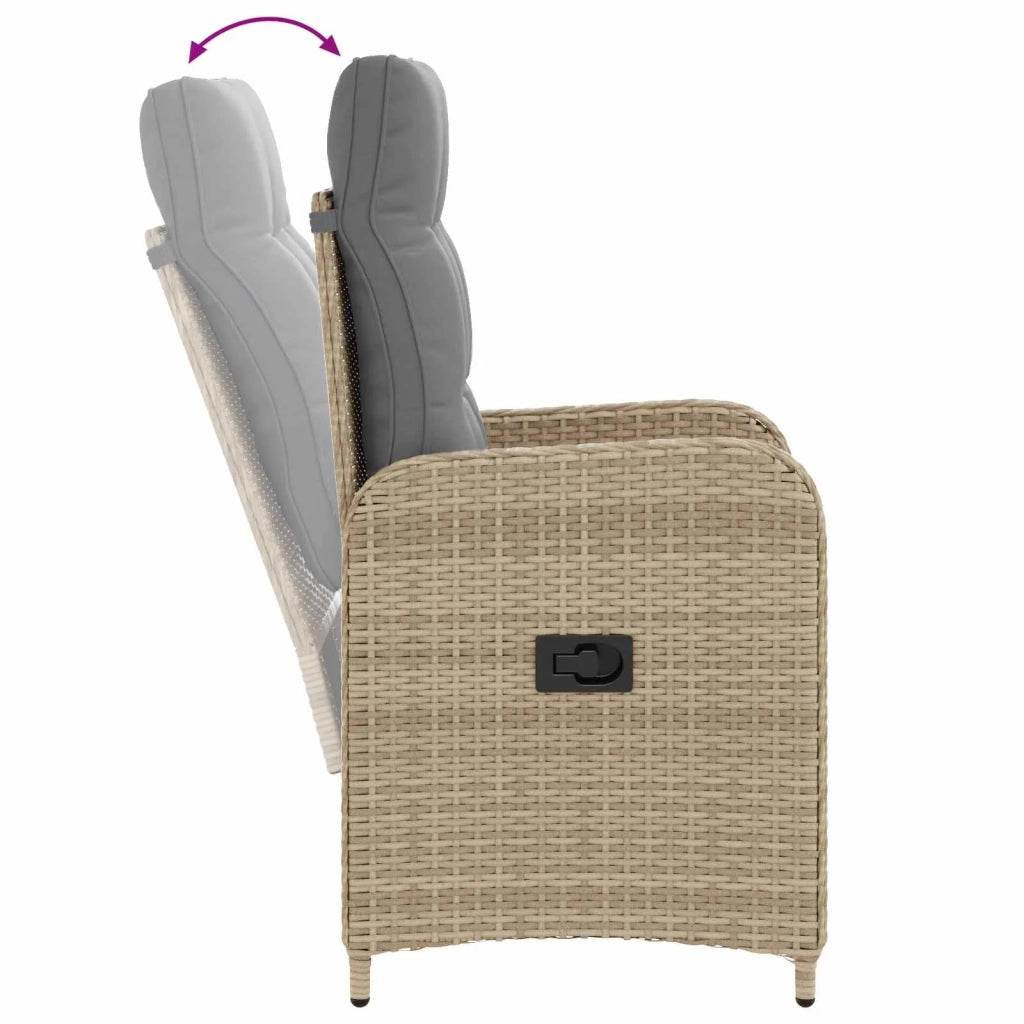 Set da pranzo per esterni 3 pz Beige e Grigio Chiaro polyrattan 3422334