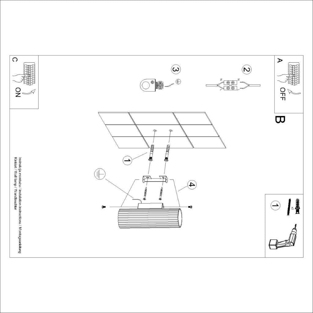 Lampada da parete KARBON 20 beige