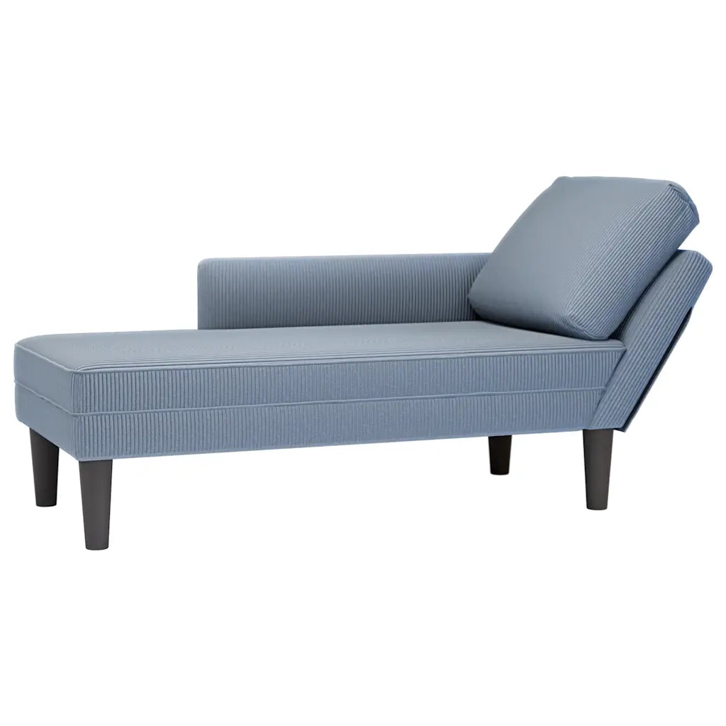 Sdraio con Cuscino Destro in Velluto a Coste Blu 4009818