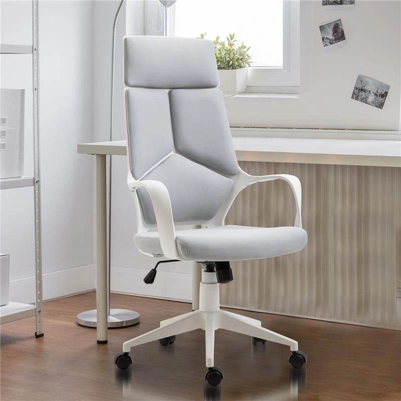 SEDIA DA UFFICIO ERGONOMICA  IN TESSUTO REGOLABILE E GIREVOLE IN MESH GRIGIO