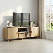 Mobile TV 140 cm rovere con ante e passacavi