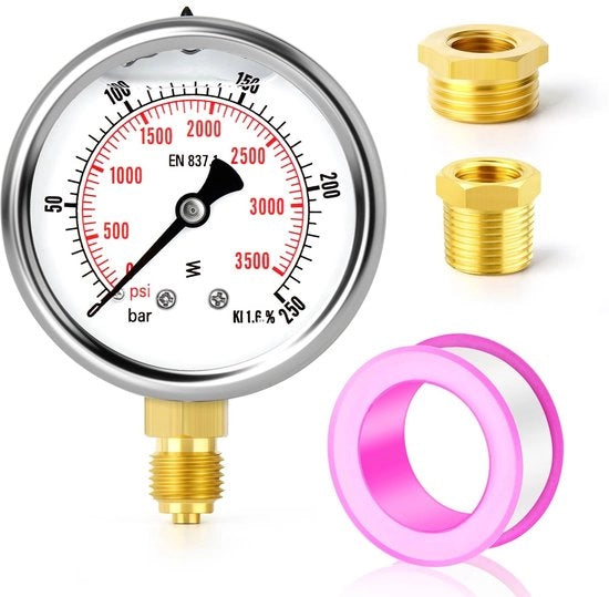 Manometro Liquido - 0-250 Bar/0-3500 Psi - 2,5