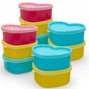 Mini Contenitori per Cibo 10 Pezzi con Coperchi – 90ml Scatole Colorate per Snack – Inerte al BPA, Stivabili, per Cibo per Bambini, Preparazione delle Pasti e Conservazione in Viaggio (Harten Colorati)