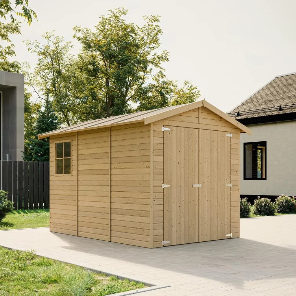 Garage in legno naturale A222x320x244 cm/6 m2 - TIMBELA M105