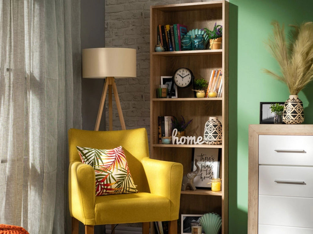 Biblioteca Pramollo, Libreria 5 Ripiani, 70x24.5x211.5h cm Marrone Rovere