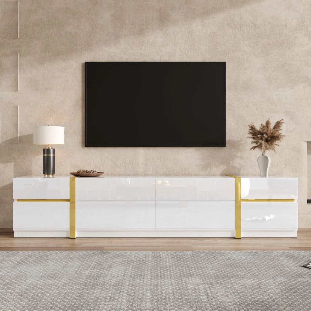 Cassettiera per TV bianca in MDF e truciolare lunghezza 180 cm