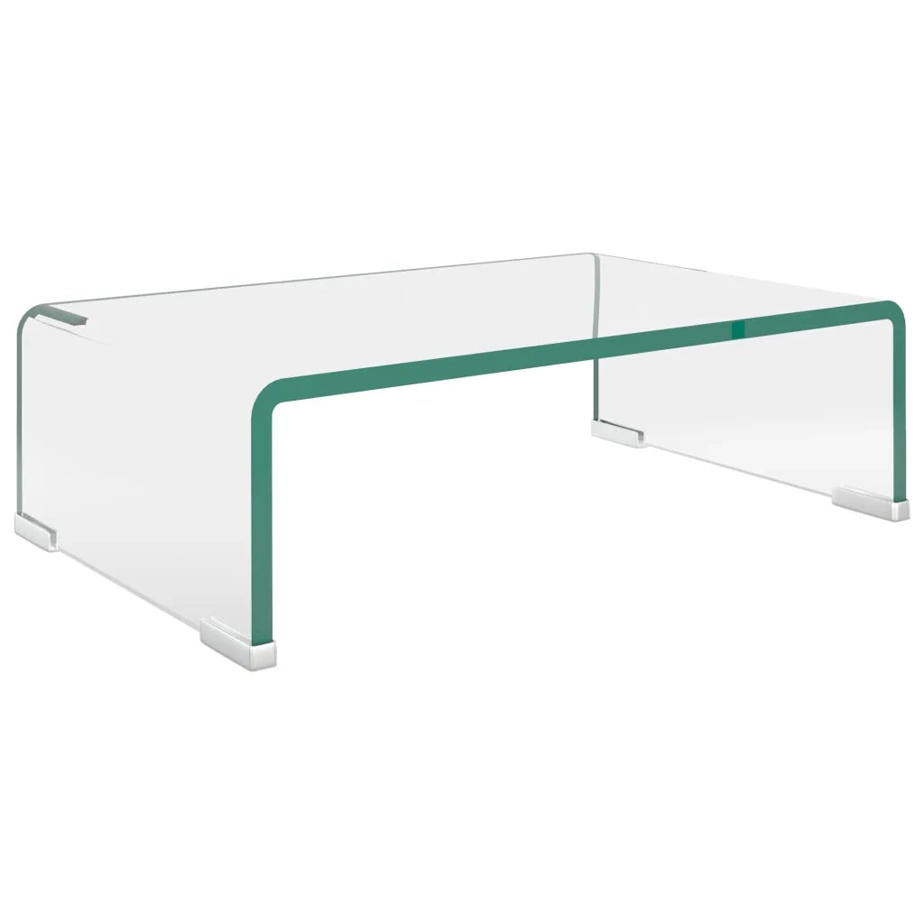 Mobile/Rialzo porta TV | Armadietto TV | Mobile Porta TV in Vetro Bianco 40x25x11 cm