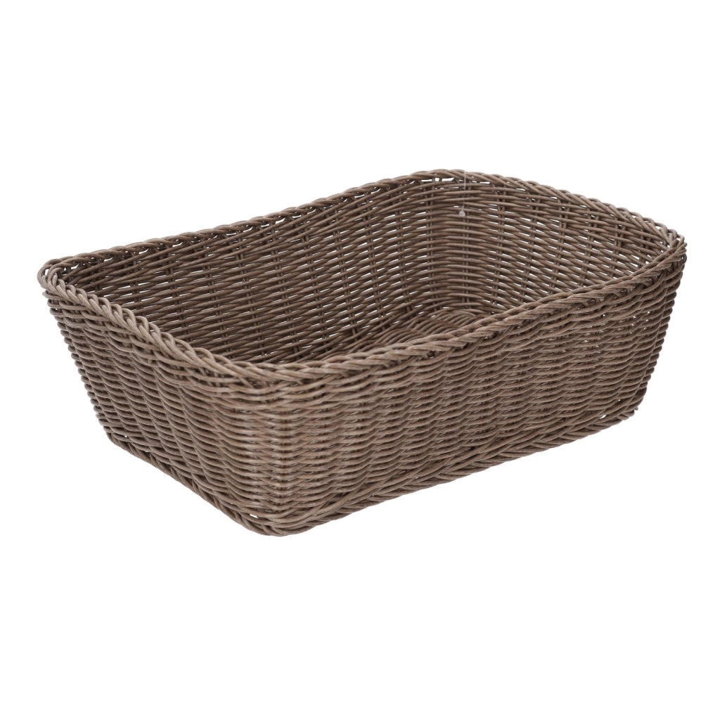 Cestina polyrattan marrone rettangolarecm36x26h10