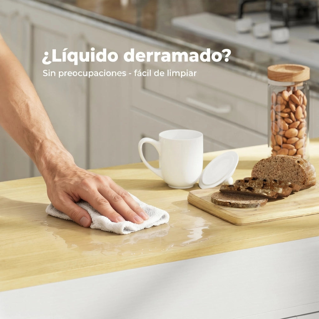 Carrello da Cucina con Ruote ¨C Xylo ¨C Piano Estraibile 4 Ante Ripiani Regolabili Portaspezie Bianco