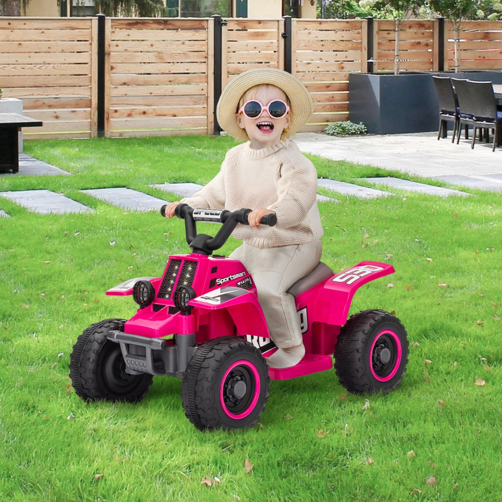 Quad Elettrico per Bambini ¨C Minimal ¨C Rosa, LED, 18-36 Mesi