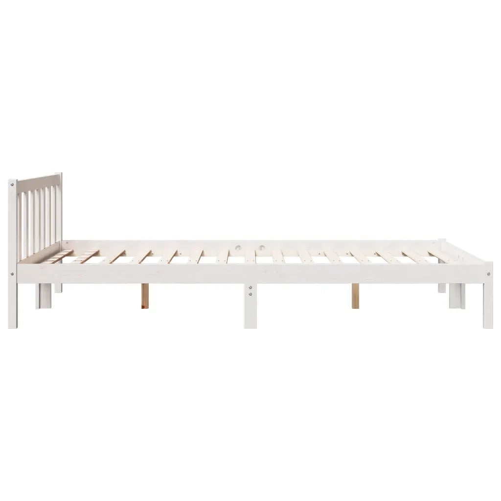 Letto Extra Lungo senza Materasso Bianco 180x200 cm in Pino 852435