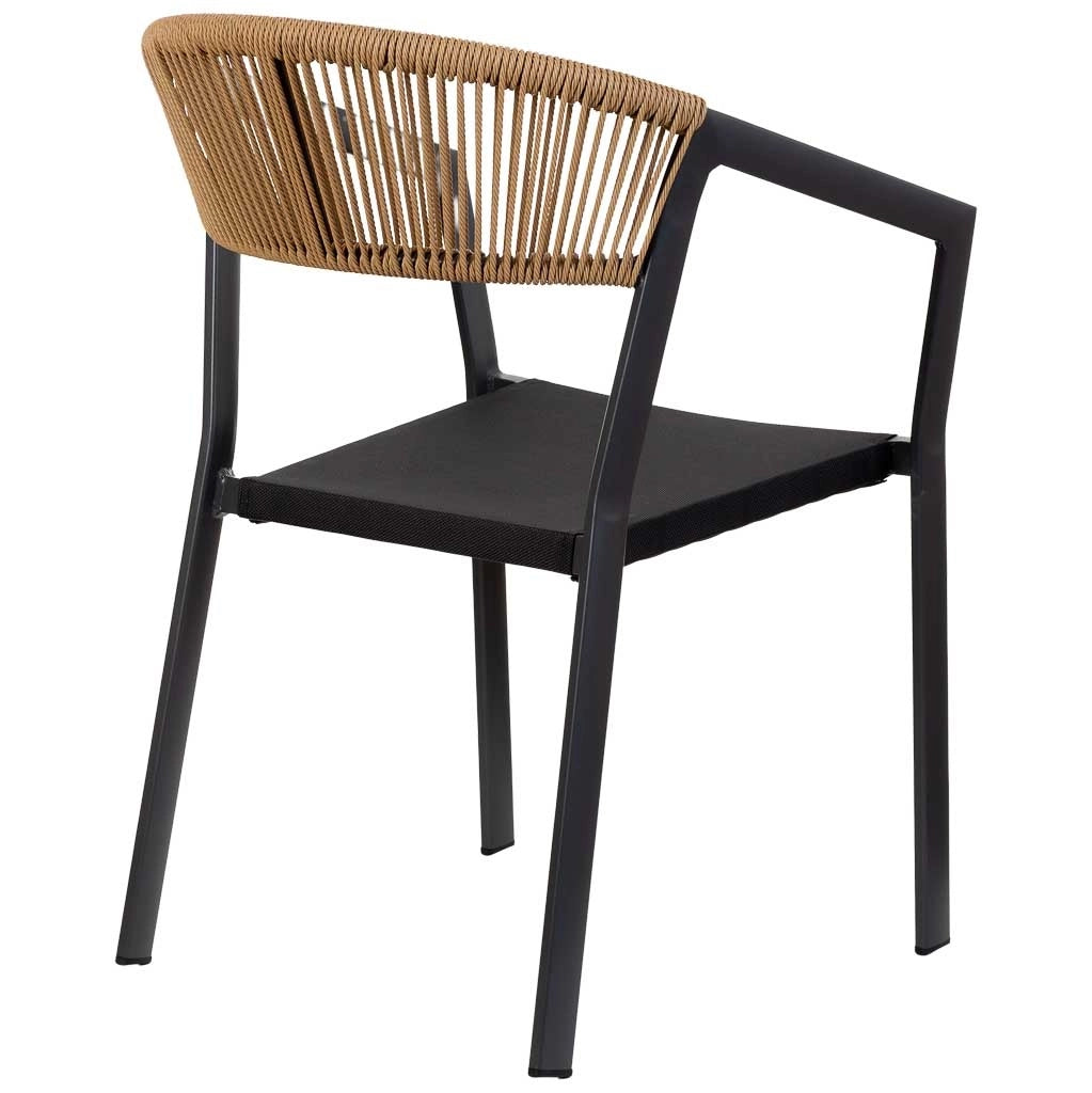 Sedia in alluminio nero 57x62x78