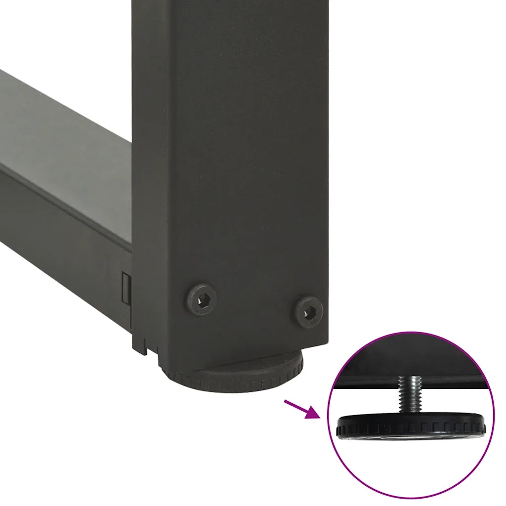 Gambe per tavolo da pranzo a forma di T 2 pz Antracite 50x35x(72-73) cm Acciaio 4013050